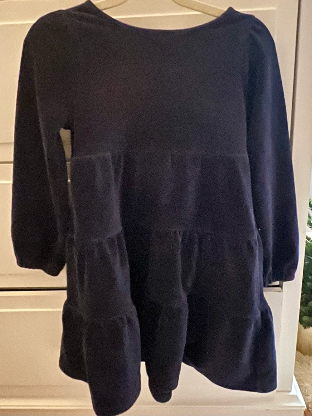 Crewcuts Navy Tiered Long-Sleeve Girls Dress
